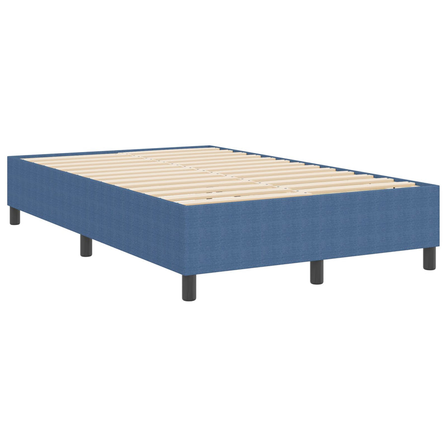 Boxspring Bed Corduroy Stof Blauw 120 x 200 cm