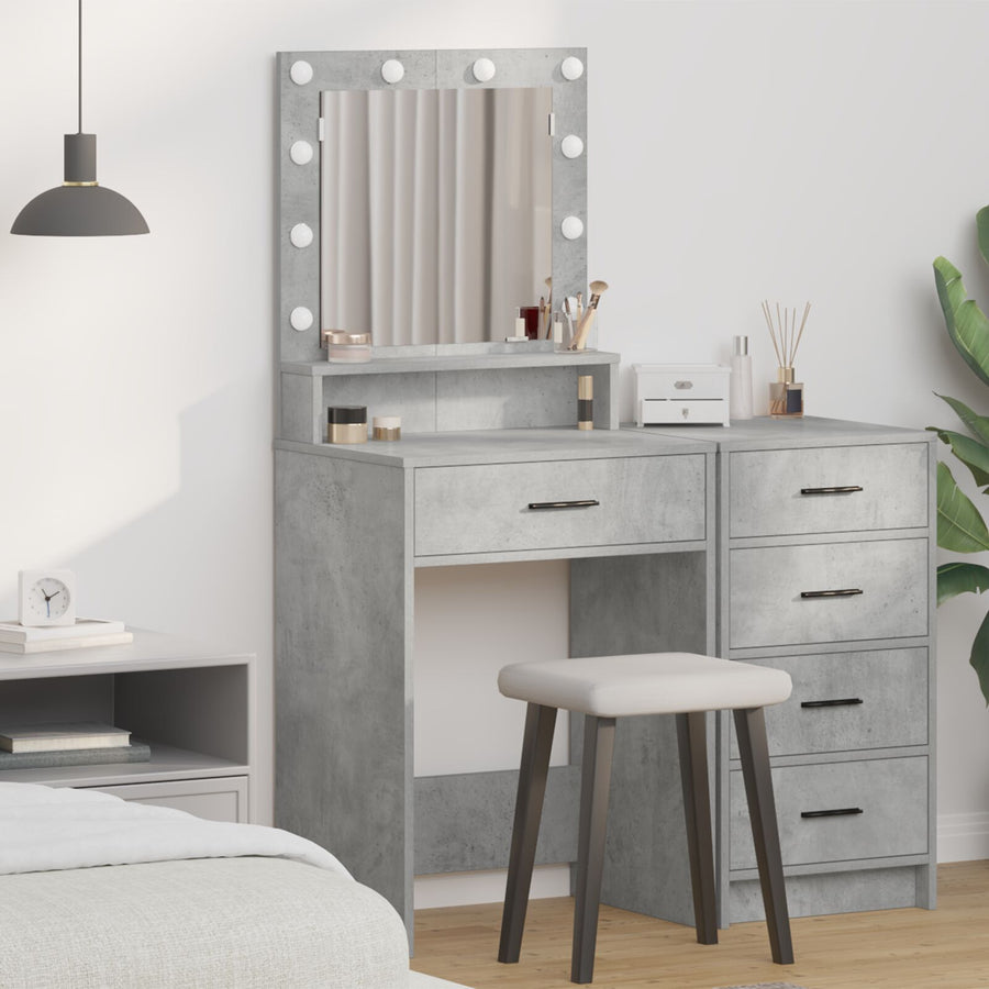 Kaptafel Met Led-Verlichting Betonnen Grijs 50 x 41 x 135 cm Beton grijs