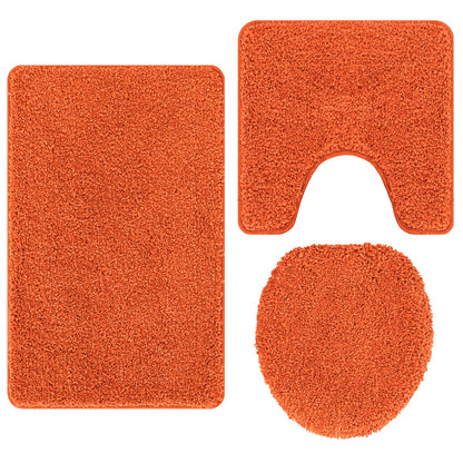 3-Delige Badmat Set Polypropyleen Antislip Oranje