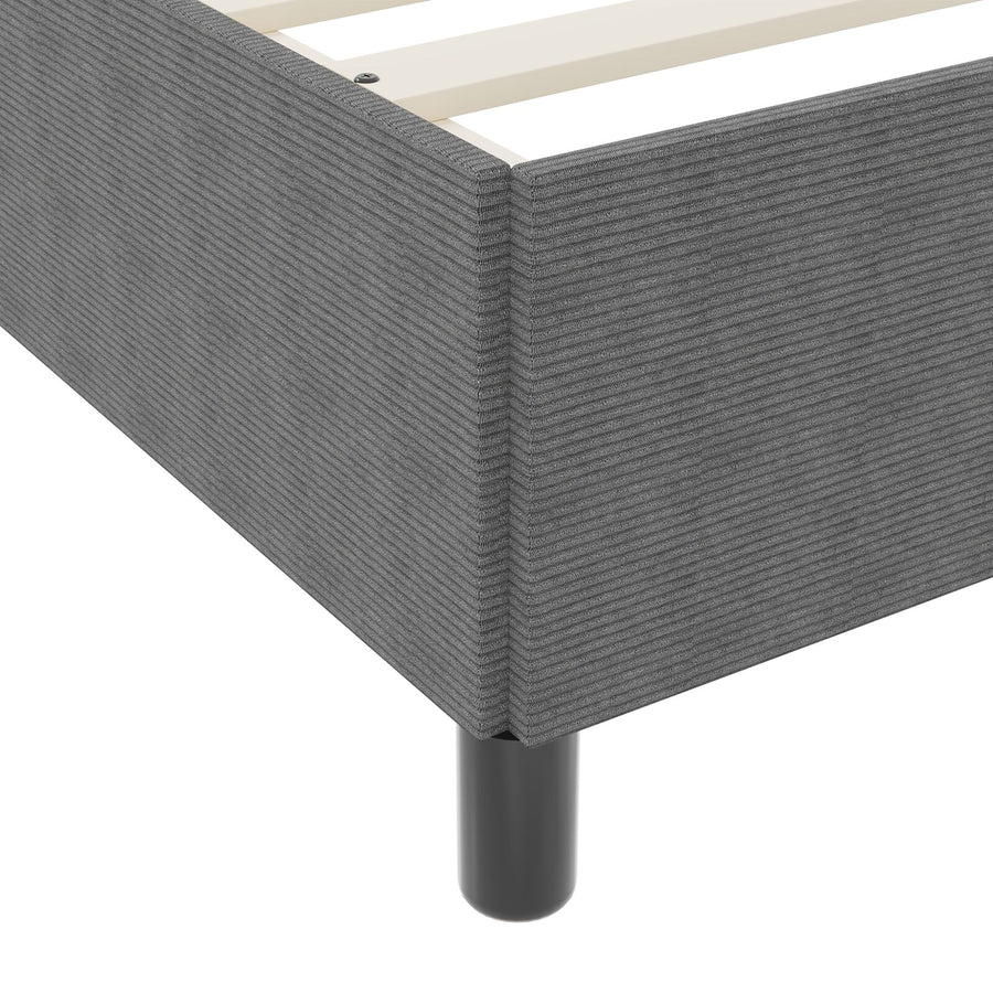 Bedframe Corduroy Stof Lichtgrijs 80 x 200 cm