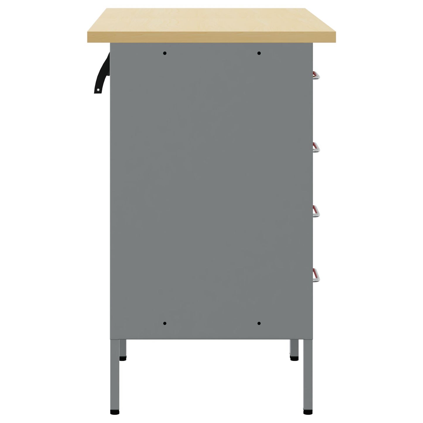 Werkbank 2 Delig En Grijs Geengineerd Hout En Staal 2x (85 cm) Rood 2x kast