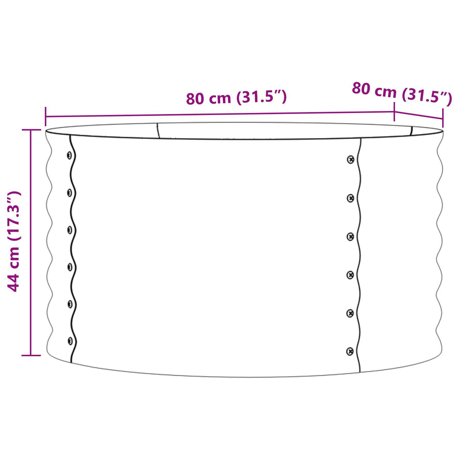Tuin Verhoogde Bloembak Gegalvaniseerd Staal 80 x 80 x 44 cm Groen