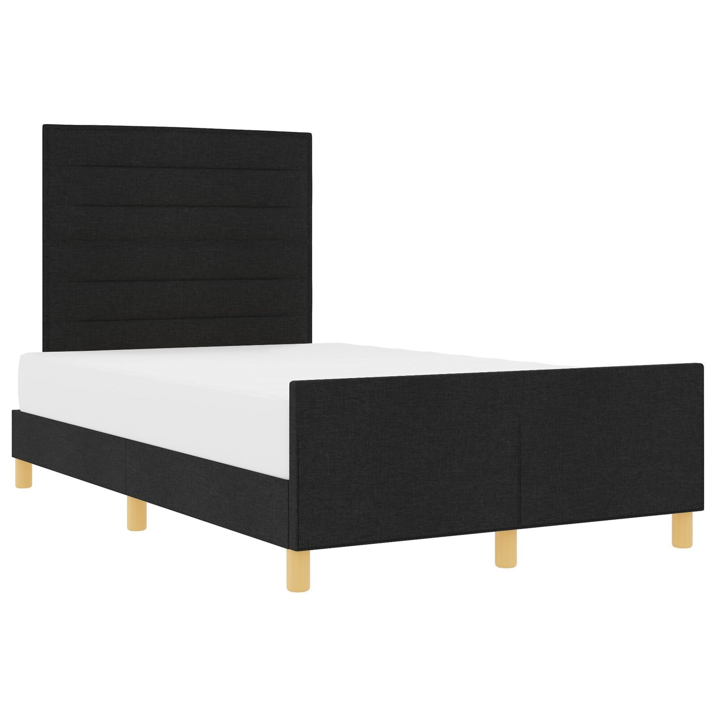Bed Frame Zwart 120X190 Cm Stof Crème