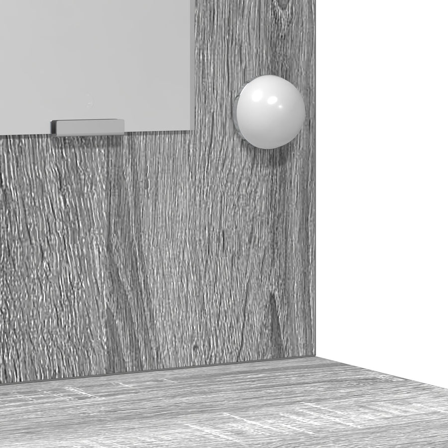 2-Delige Dressingtafel Set Met Led Grijze Sonoma Bewerkt Hout