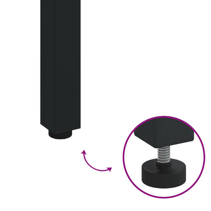 Tuin Tafel Van Massief Acaciahout En Metaal 180 x 90 x 75 cm Natuurlijk en zwart