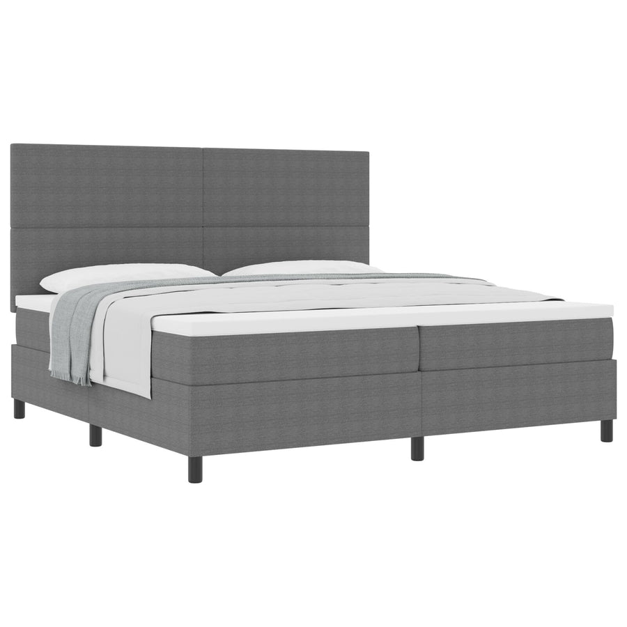 Boxspring Bed Met Matras Lichtgrijs 200X200 Cm Corduroy Stof