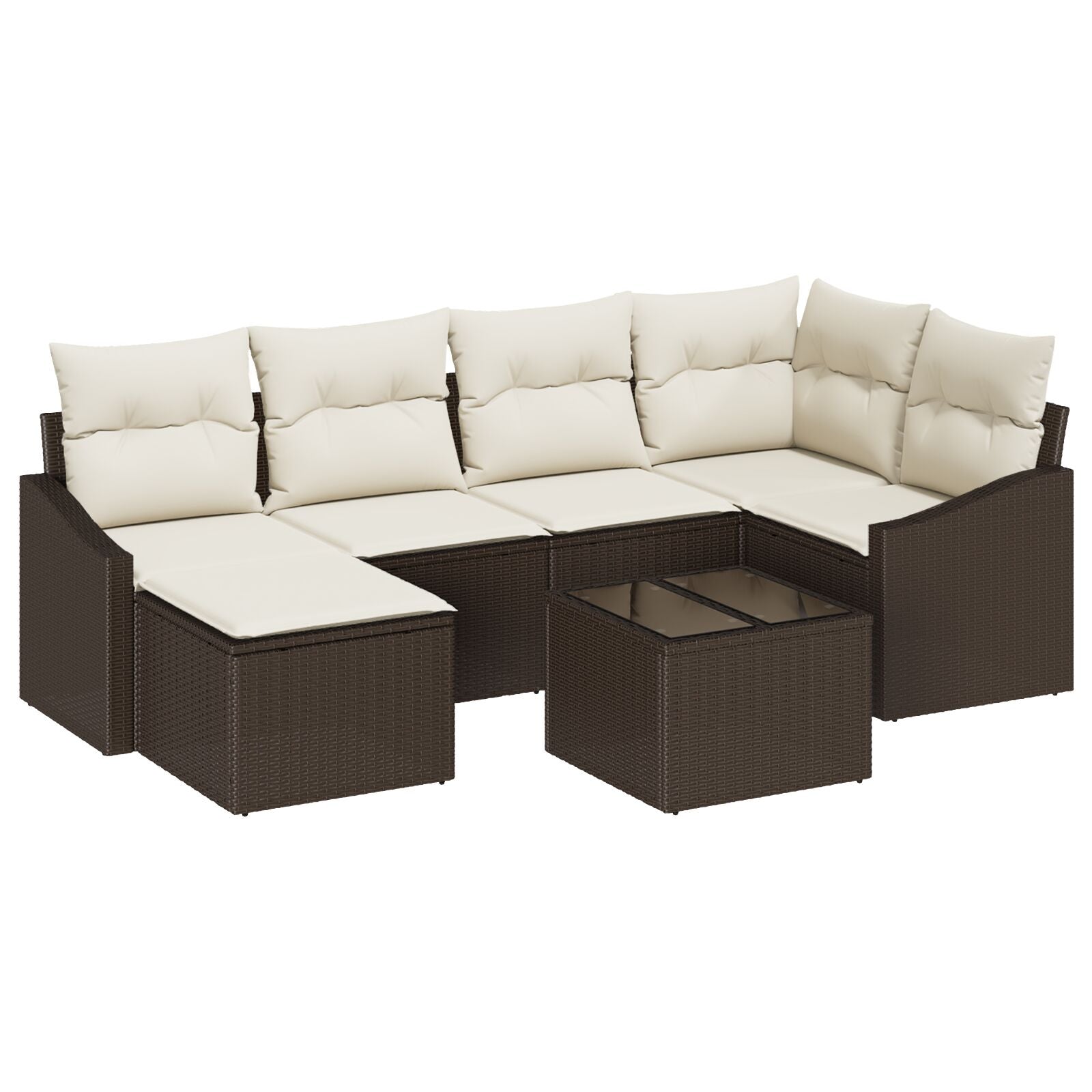 6-Delige Tuin Sofa Set Met Kussens Grijs Poly Rattan