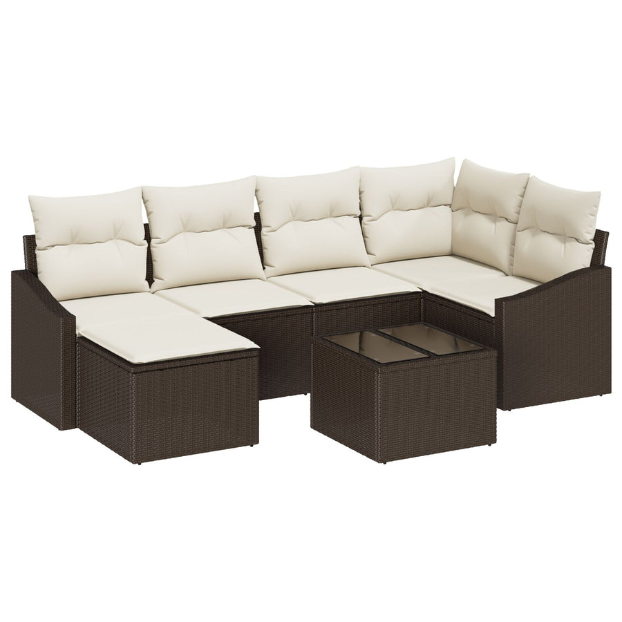 6-Delige Tuin Sofa Set Met Kussens Grijs Poly Rattan