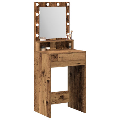 Kaptafel Met Led Verlichting - , Oude hout 50 x 41 x 135 cm