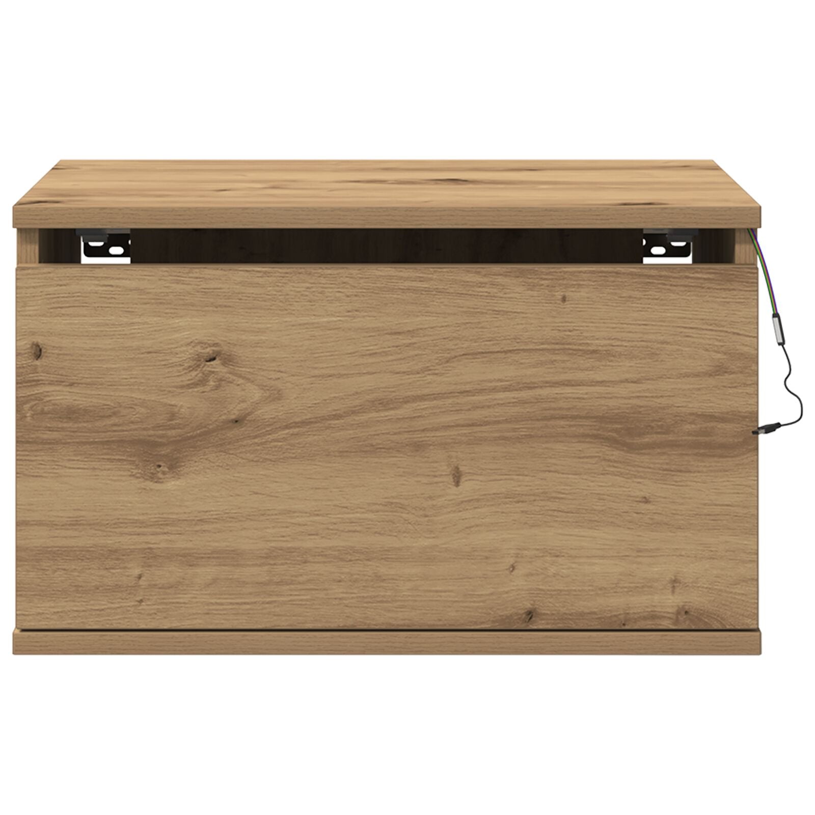 Nachtkastje Met Led Muurmontage 50X36X30 Cm 1 Artisan eiken