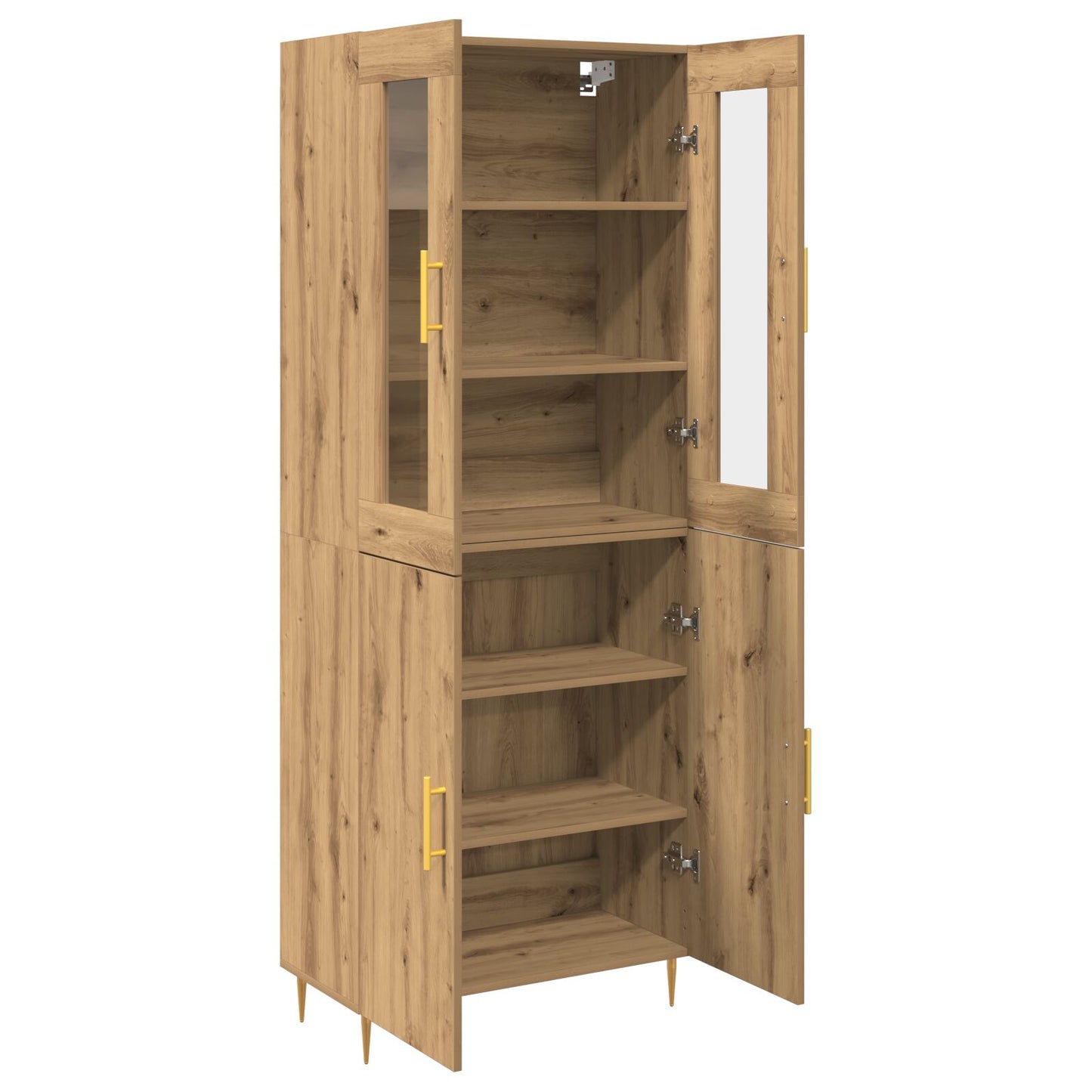 Hoogkast Ambachtelijk Eiken 69,5X34X180 Cm Bewerkt Hout
