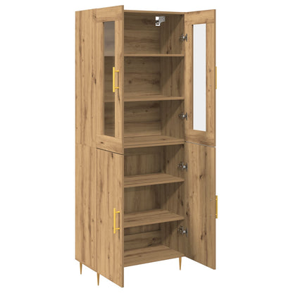 Hoogkast Ambachtelijk Eiken 69,5X34X180 Cm Bewerkt Hout