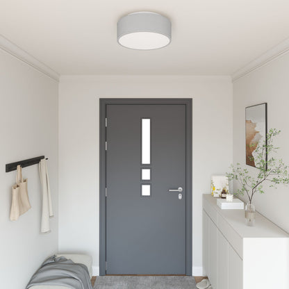 Inbouw Plafondlamp Ø 38 Cm Stof E27 Ø38 x 13,5 cm Grijs zonder sterrenlampenkap