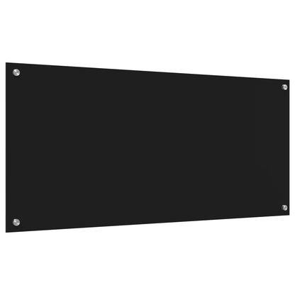 Keukenachterwand 110X50X0,6 Cm Gehard Glas Zwart 110 x 50 cm