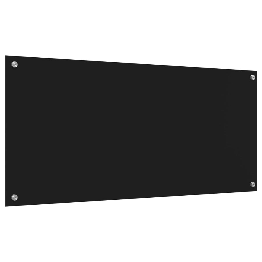 Keukenachterwand 110X50X0,6 Cm Gehard Glas Zwart 110 x 50 cm