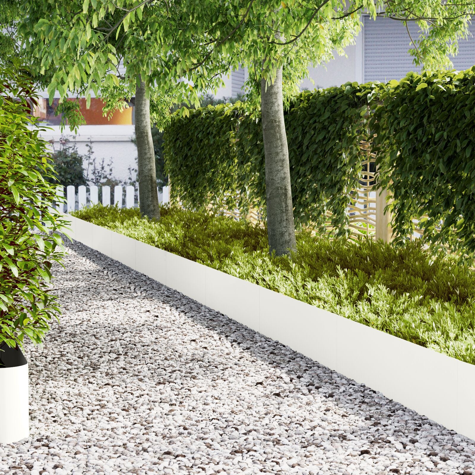 Tuinranden 50 Stuks Plastic 100 x 0.5 x 30 cm Wit