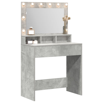 Make-Uptafel Met Led Verlichting 79X41X135 Cm Beton grijs 75.5 x 41 x 135 cm