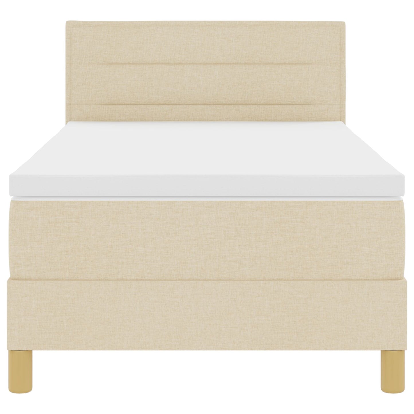 Boxspring Bed Met Matras Stof Crème 90 x 190 cm Lijnen ontwerp