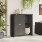 Storage Cabinet with Shelf with Storage Black 100 x 36 x 102 cm Rattan