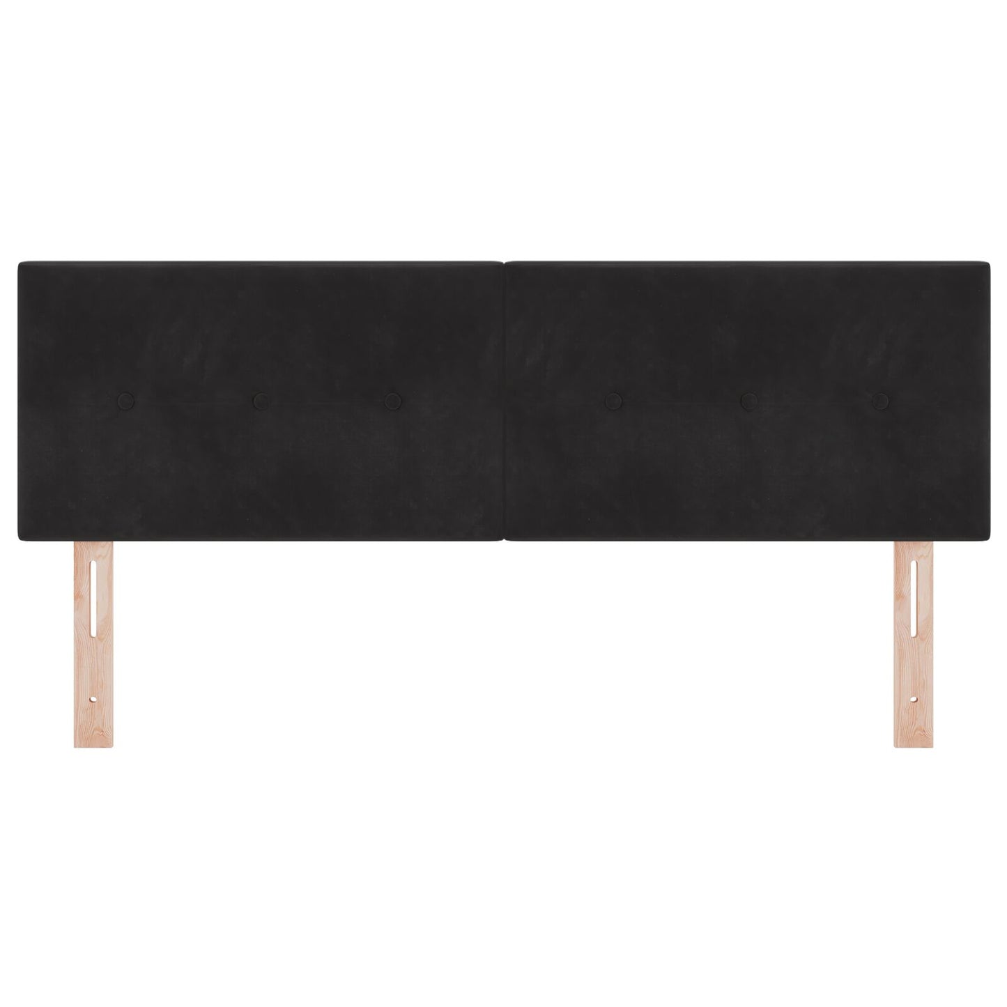 Hoofdbord Knopgestopt Velvet Zwart 160 cm Laag hoofdbord