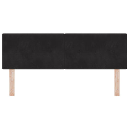 Hoofdbord Knopgestopt Velvet Zwart 160 cm Laag hoofdbord
