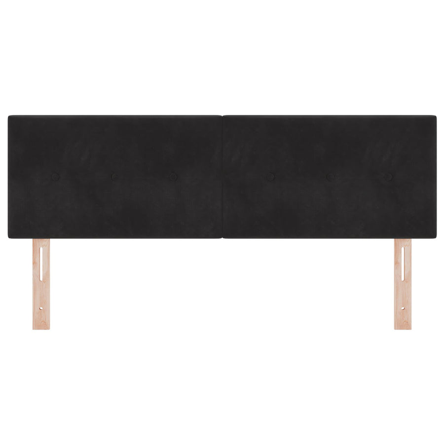 Hoofdbord Knopgestopt Velvet Zwart 160 cm Laag hoofdbord