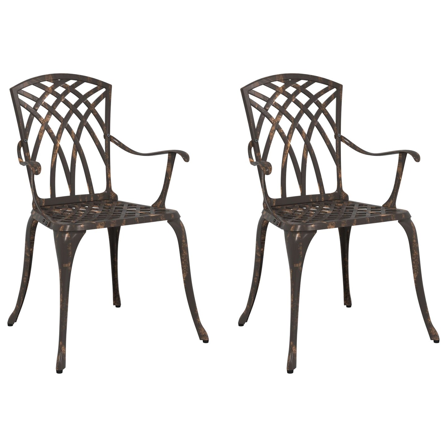 Tuinstoelen 2 Stuks Gietaluminium Brons