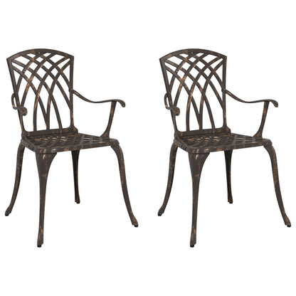 Tuinstoelen 2 Stuks Gietaluminium Brons