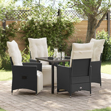 Set Van 3 Zwart, Crème Wit Pe Rattan, Gepoedercoat Staal