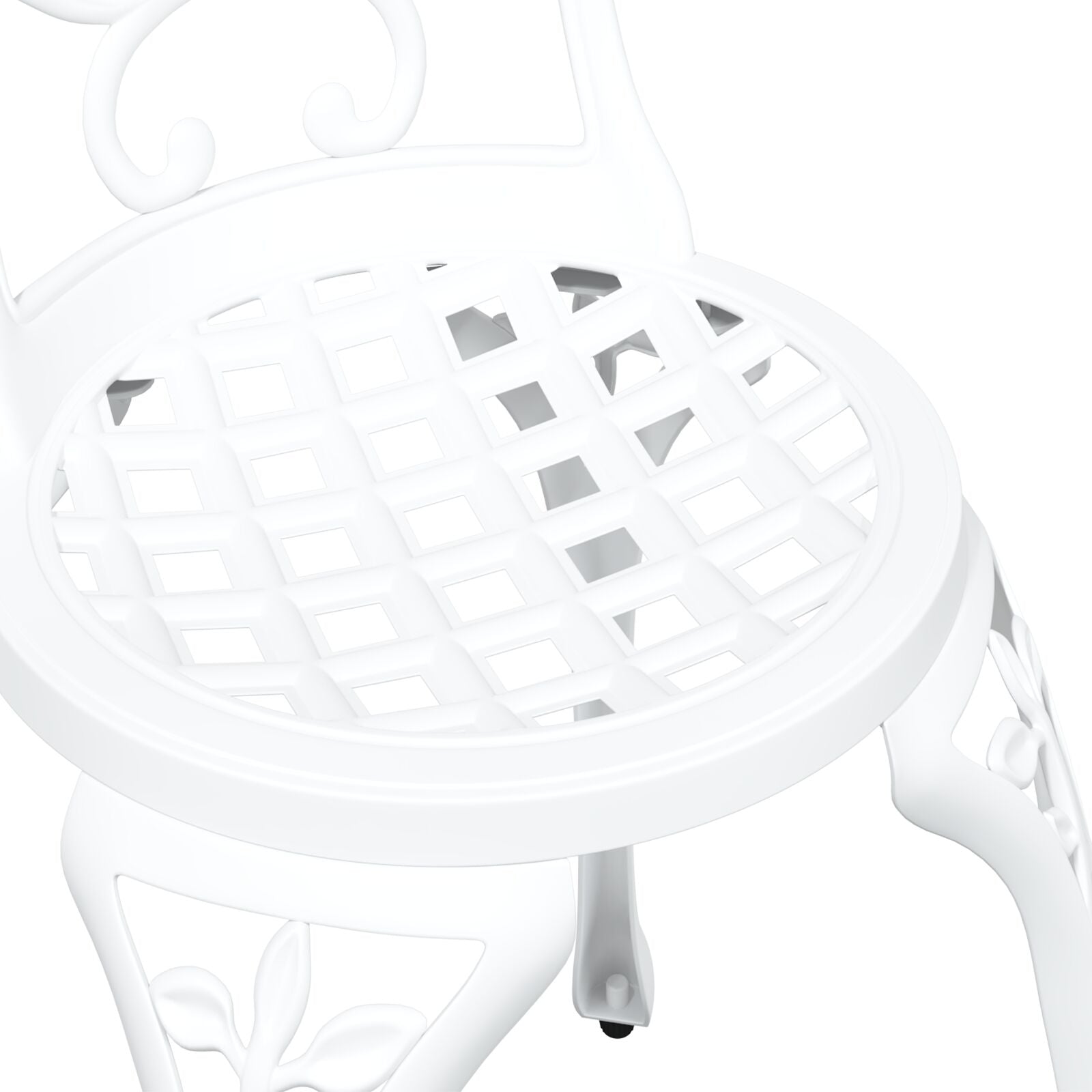 3-Delige Bistro Set Voor In De Tuin - Te Gietaluminium Wit