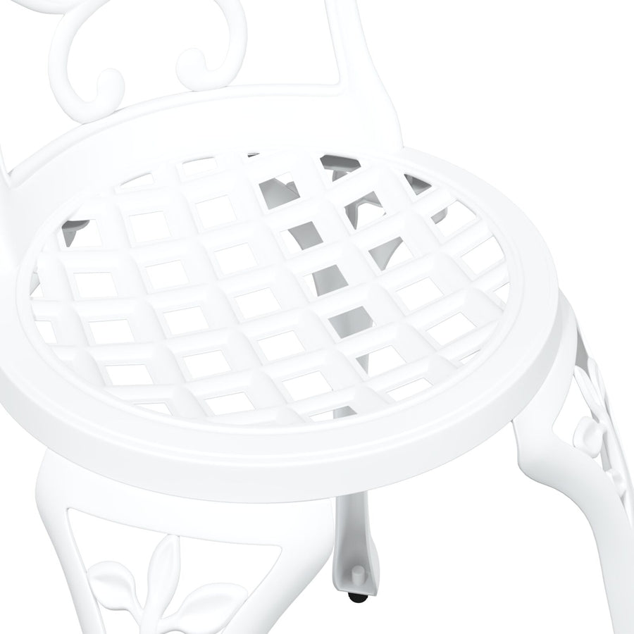 3-Delige Bistro Set Voor In De Tuin - Te Gietaluminium Wit