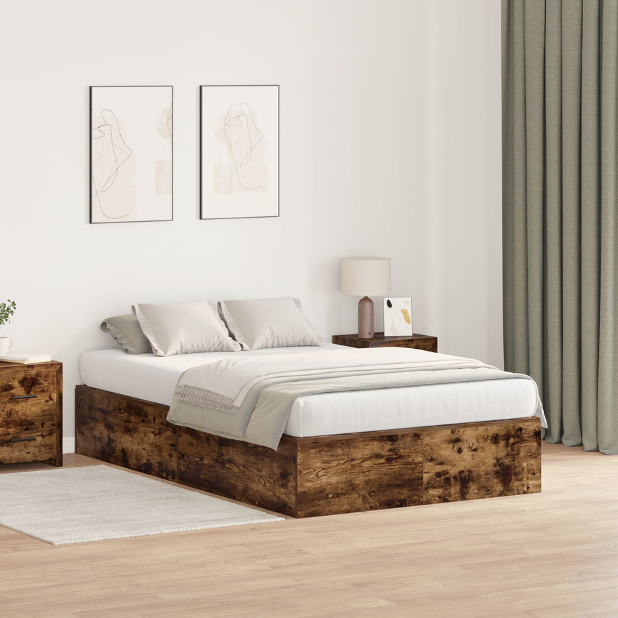 Opbergbedframe Gerookt Eiken 120 x 200 cm