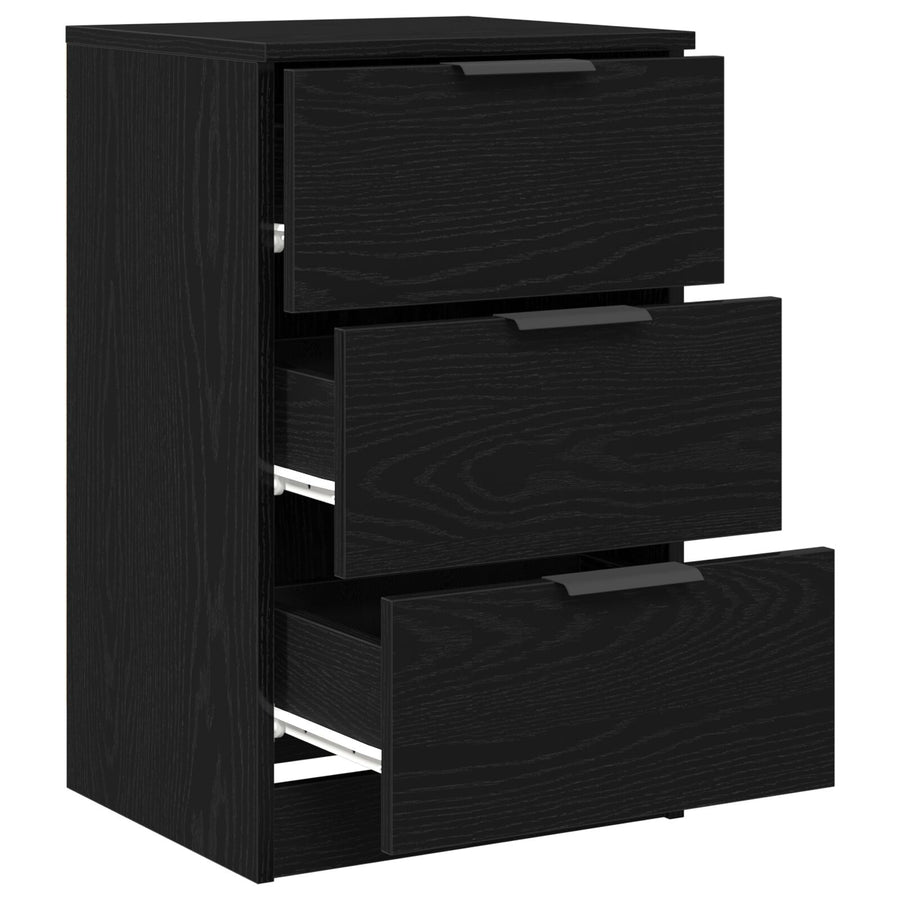 Nachtkastjes 2-Pack Zwart Eiken 40X65X65 Cm Gemaakt Van Bewerkt Hout