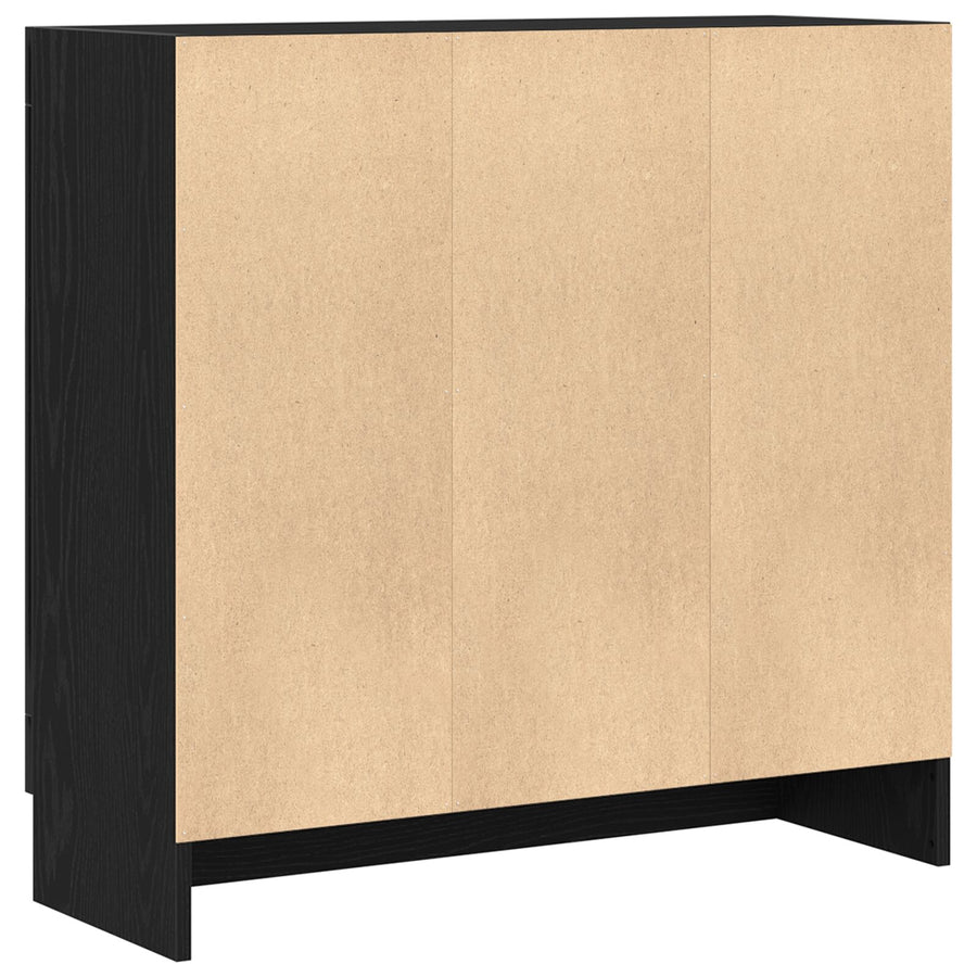 Boekenkast Zwart Eiken 82,5X30,5X80 Cm Gelaagd Hout