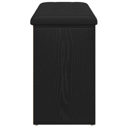 Opbergbank Zwart Eikenhout 100X30X48 Cm Geengineerd Hout