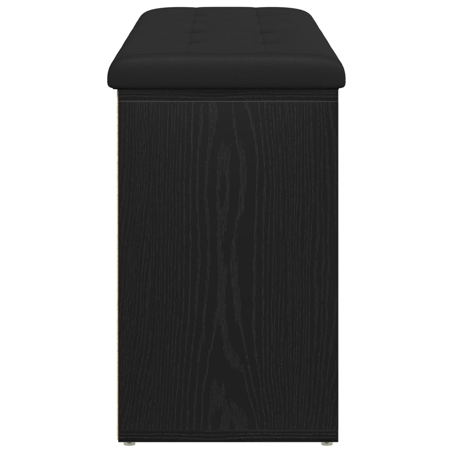 Opbergbank Zwart Eikenhout 100X30X48 Cm Geengineerd Hout