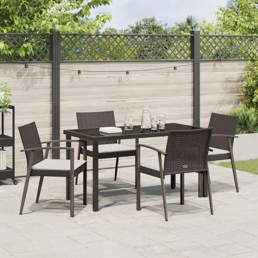 Set Van 2 Bruin Poly Rattan, Staal Duurzaam