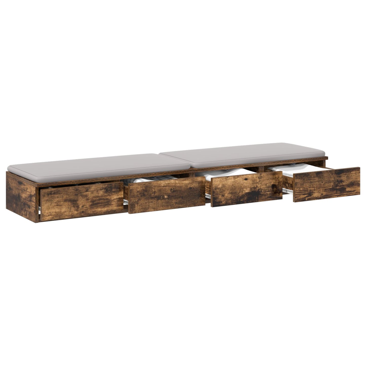 Bedlade 135X36,5X16,5 Cm Houtconstructie Gerookt eiken 135 x 36.5 x 16.5 cm