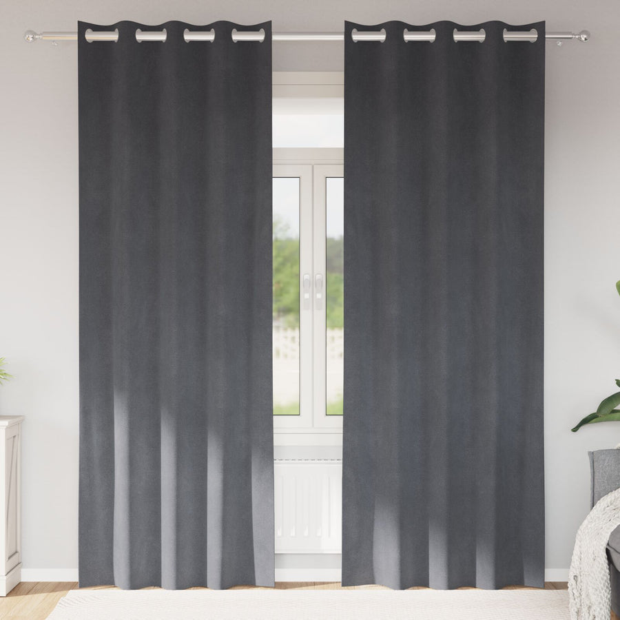 Zwartoutgordijnen 2 Stuks Velours Super Lichtgrijs 140 x 260 cm met oogjes
