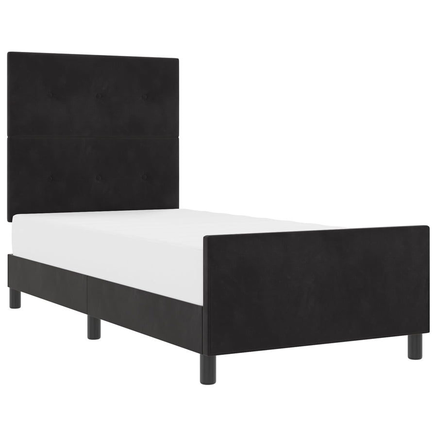 Bed Frame Zwart 90X190 Cm Velvet Crème