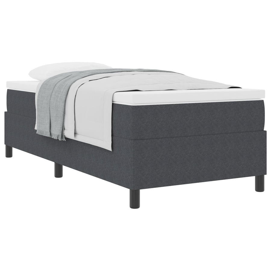 Boxspring Bed Met Matras Donkergrijs 100 X 200 Cm Corduroy Stof