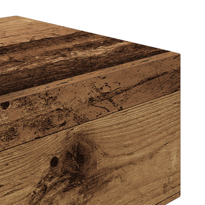 Nachtkastje Met Led-Verlichting 100X36X49 Cm Oude Hout