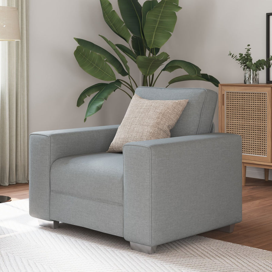 Fauteuil Stoffen Lichtgrijs 59 cm
