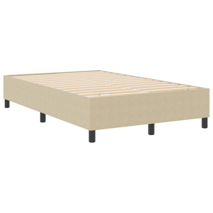 Boxspring Bed Klein Tweepersoons Corduroy Stof Lichtgroen Grijs 120 x 190 cm
