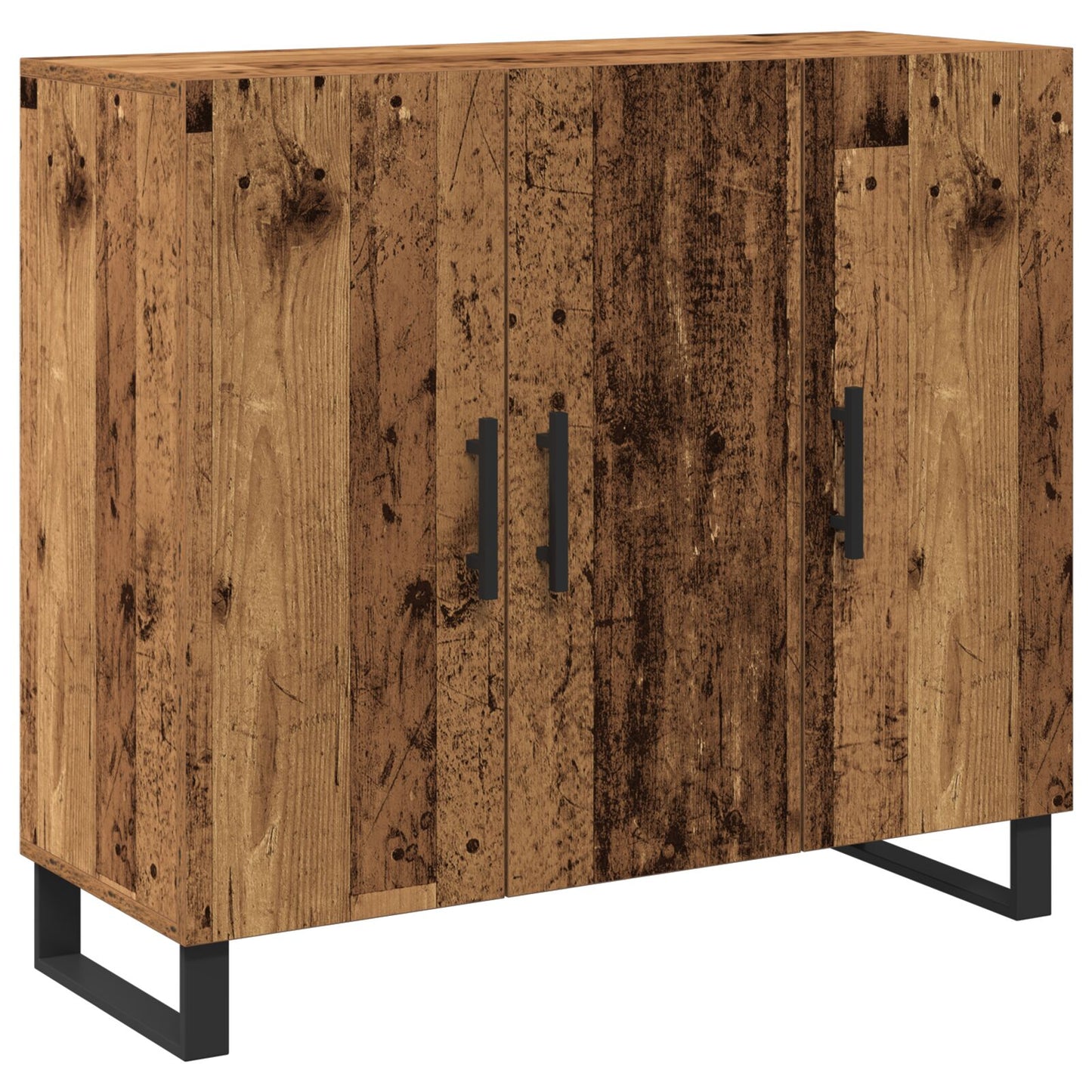 Dressoir Met 3 Deuren Oud Hout 90X34X80 Cm Engineered Hout