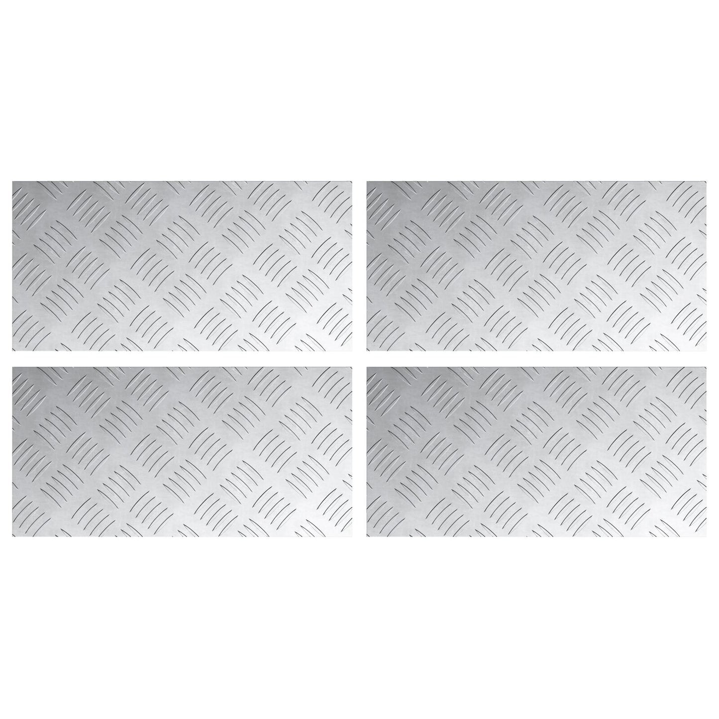 Aluminium Checker Plaaten 4 Stuks Antislip 40X20 Cm 40 x 20 x 0.3 cm Rechthoekig