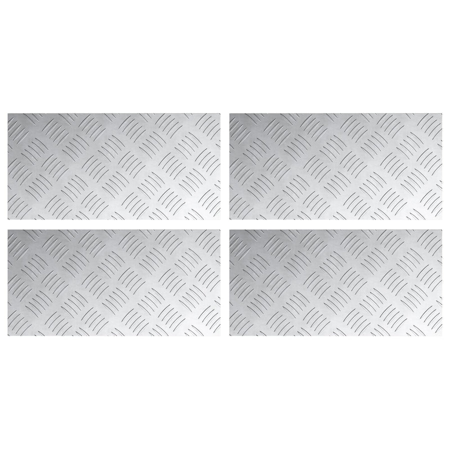 Aluminium Checker Plaaten 4 Stuks Antislip 40X20 Cm 40 x 20 x 0.3 cm Rechthoekig