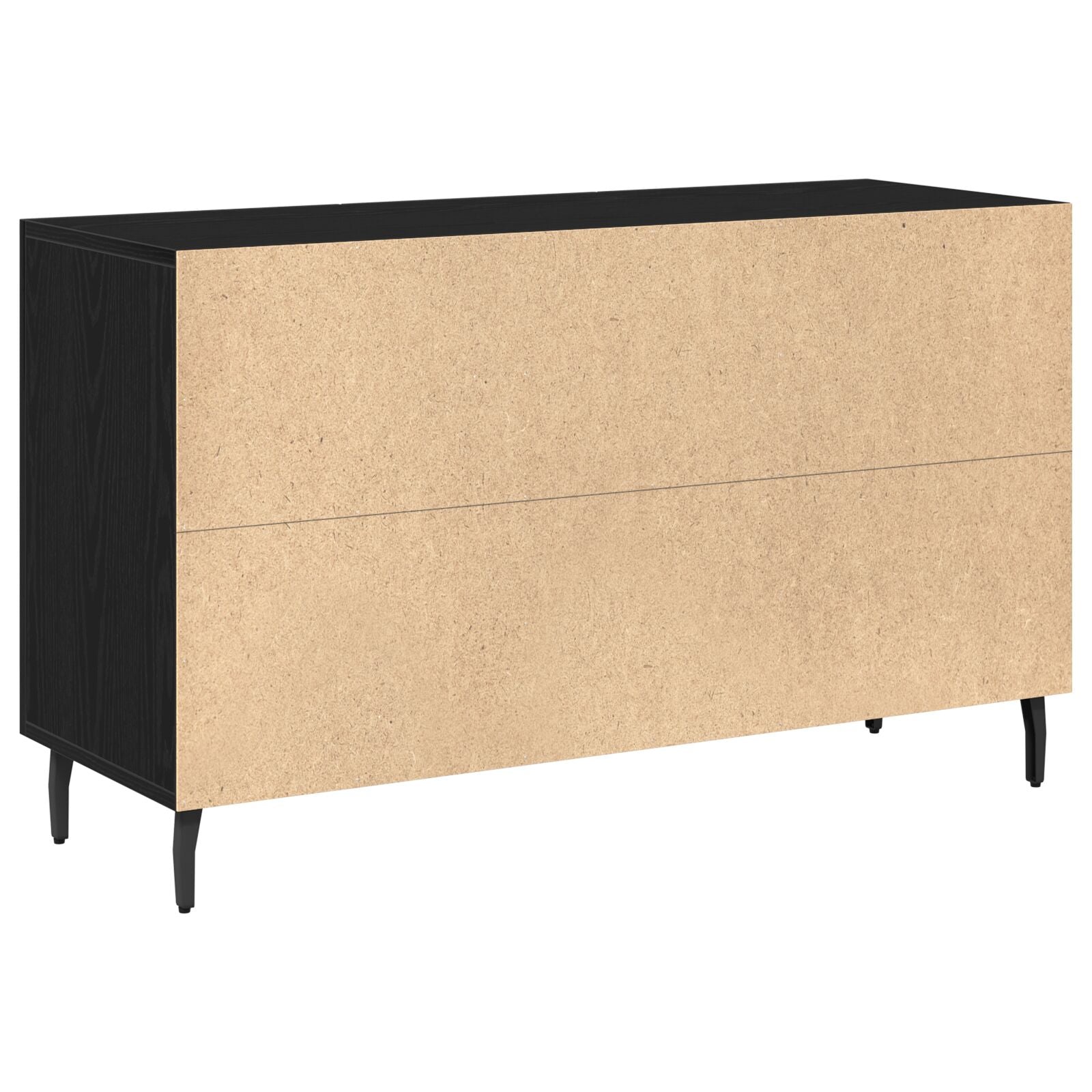 Dressoir Zwart Eiken 100X36X60 Cm Geperst Hout