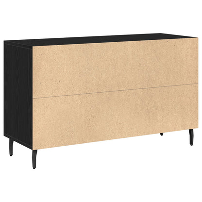 Dressoir Zwart Eiken 100X36X60 Cm Geperst Hout