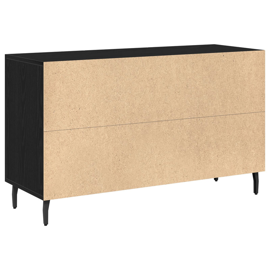 Dressoir Zwart Eiken 100X36X60 Cm Geperst Hout
